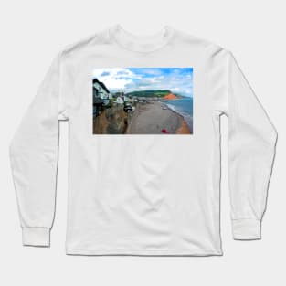 Sidmouth Beach Jurassic Coast Devon England Long Sleeve T-Shirt